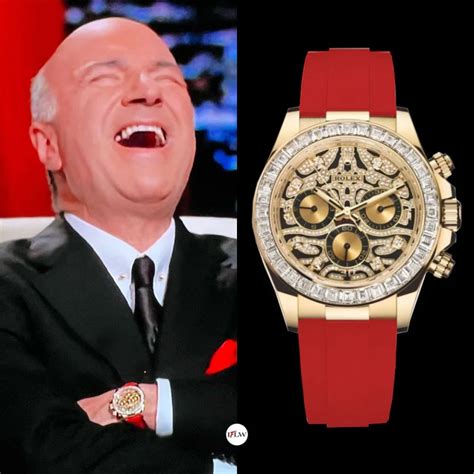 kevin o leary rolex gold watch with world dial|kevin o'leary red strap watch.